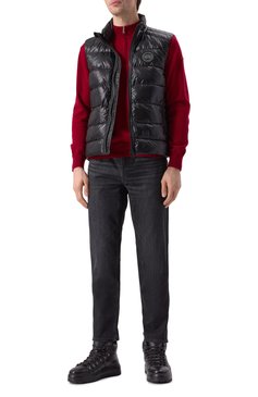 Мужской пуховый жилет crofton CANADA GOOSE черного цвета, арт. 2229MB | Фото 2 (Материал сплава: Проставлено; Драгоценные камни: Проставлено; Длина (верхняя одежда): Короткие; Материал утеплителя: Пух и перо; Материал подклада: Синтетический материал; Стили: Кэжуэл; Мужское Кросс-КТ: жилеты-объемные; Материал внешний: Синтетический материал)