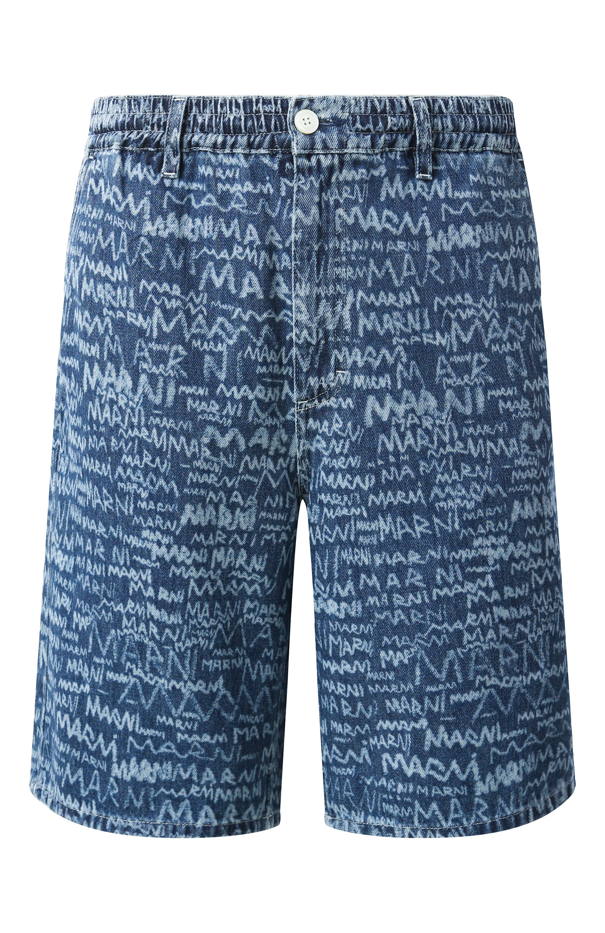 Джинсовые шорты MARNI синего цвета по цене 95900 руб., арт. PUJU0070A0/USCX38, фото 1 Джинсовые шорты MARNI, арт. PUJU0070A0/USCX38, фото 1
