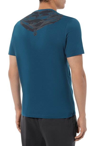 Хлопковая футболка C.P. COMPANY синего цвета по цене 12650 руб., арт. 16CMTS044A005100W, фото 4 Хлопковая футболка C.P. COMPANY, арт. 16CMTS044A005100W, фото 4