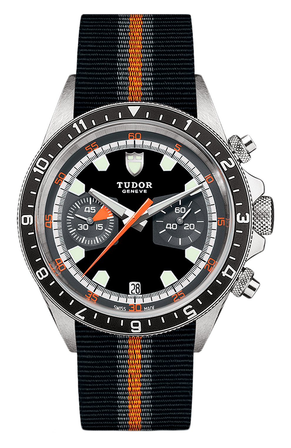 Часы chrono TUDOR, арт. 70330N/BLACK FABRIC STRAP GREY AND ORANGE/BLACK GR, фото 1