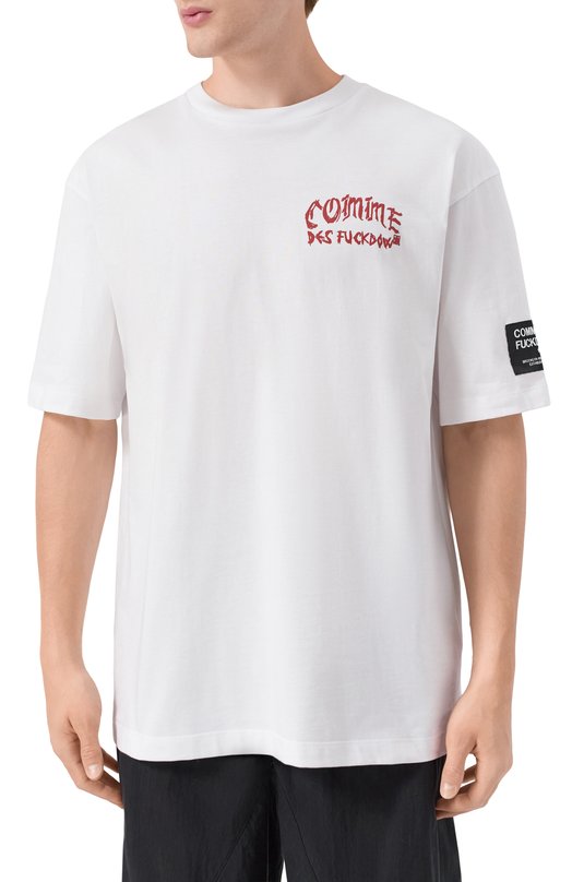 Хлопковая футболка Comme des Fuckdown CFABM01808 Белый  CFABM01808 Фото 3