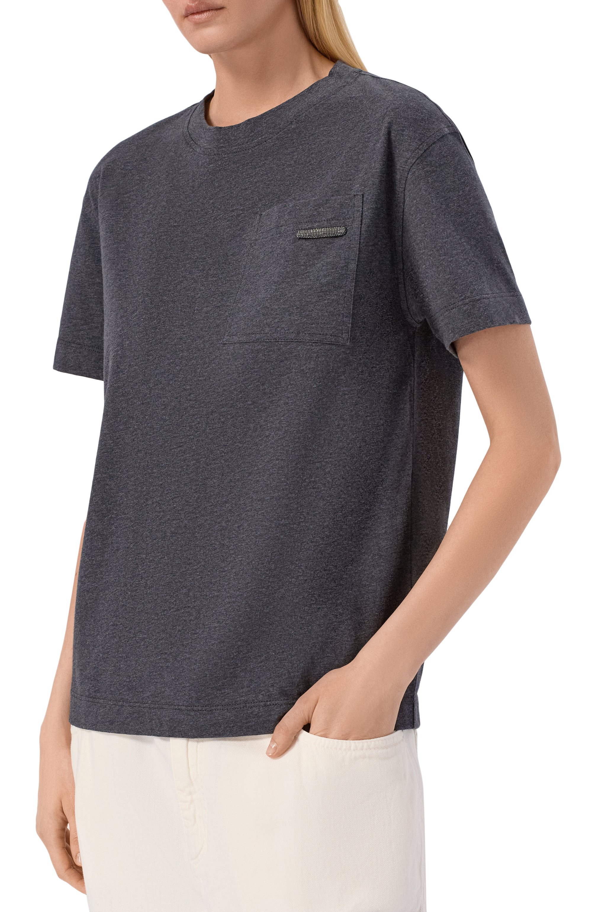 Хлопковая футболка BRUNELLO CUCINELLI, арт. MPT81EC710, фото 3