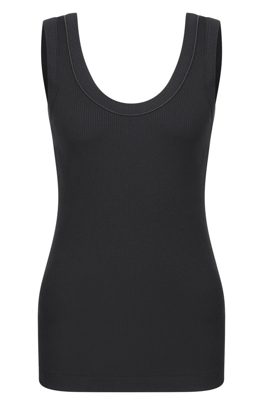 Хлопковая майка Brunello Cucinelli MG902FP100 Чёрный MG902FP100