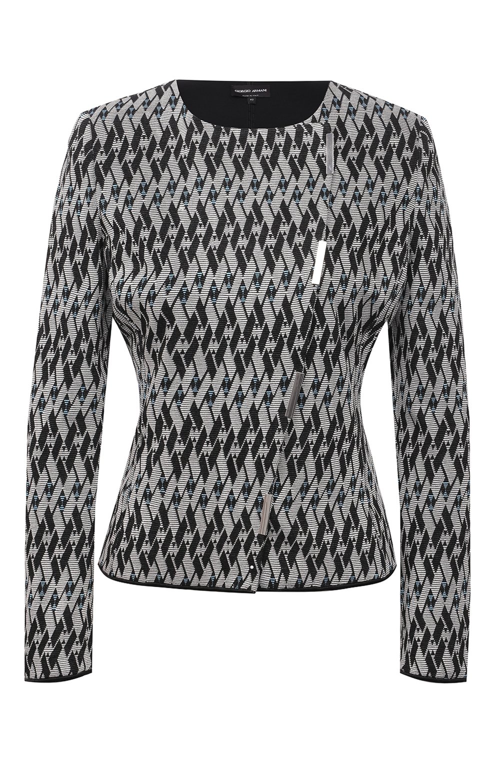 Жакет из вискозы GIORGIO ARMANI серого цвета по цене 223500 руб., арт. 3KAG56/AJWIZ, фото 1 Жакет из вискозы GIORGIO ARMANI, арт. 3KAG56/AJWIZ, фото 1