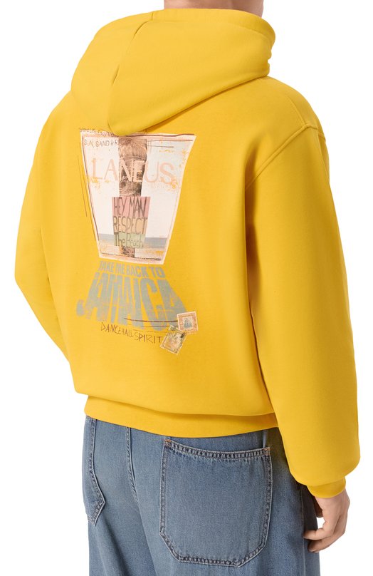 Хлопковое худи Laneus S6LAMAHS198 Жёлтый  S6LAMAHS198 Фото 4