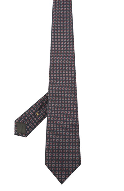 Шелковый галстук CANALI темно-синего цвета по цене 12150 руб., арт. 18/HJ02803, фото 2 Шелковый галстук CANALI, арт. 18/HJ02803, фото 2