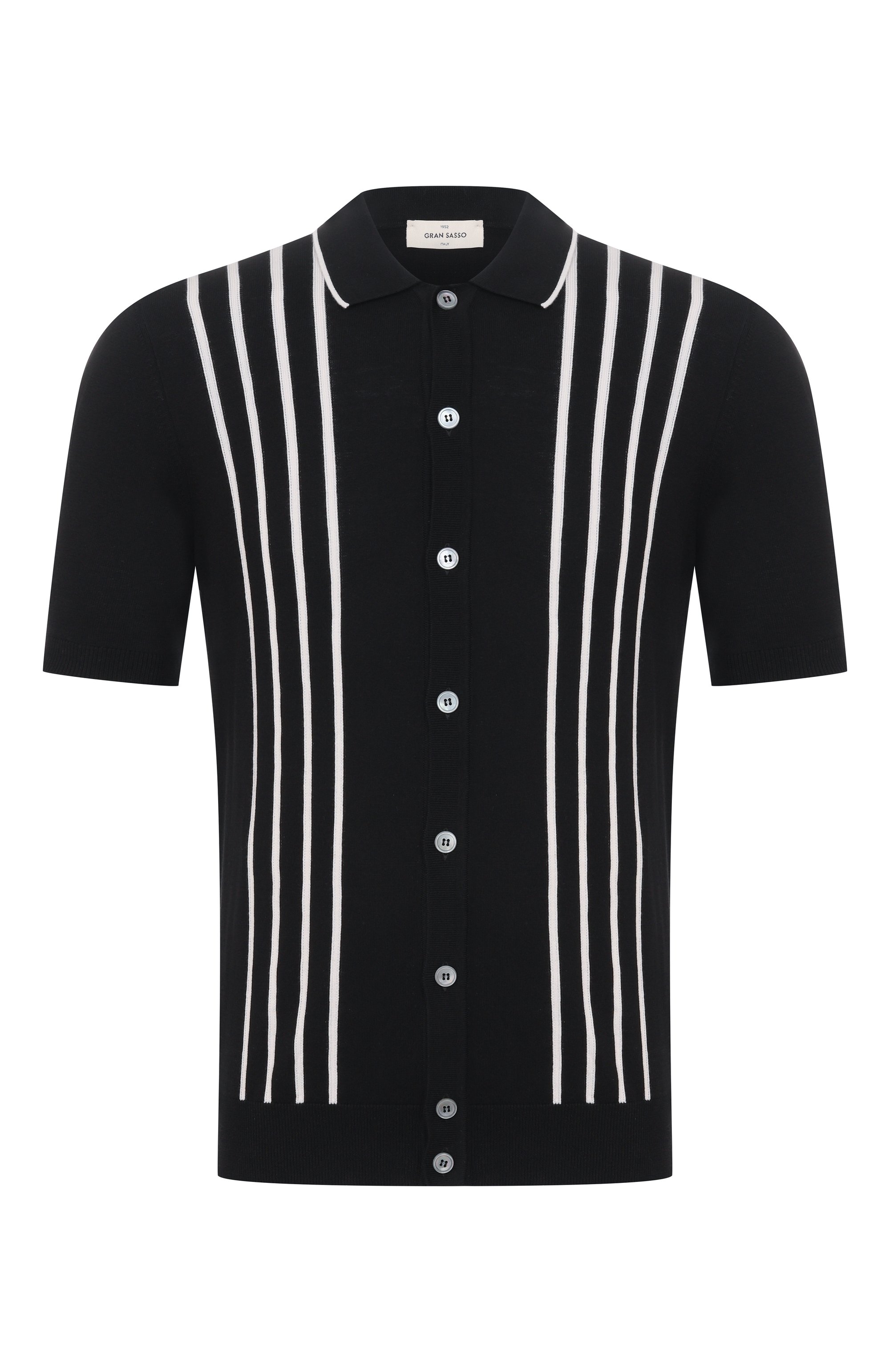 Хлопковая рубашка GRAN SASSO черного цвета по цене 35300 руб., арт. 59135/18066, фото 1 Хлопковая рубашка GRAN SASSO, арт. 59135/18066, фото 1