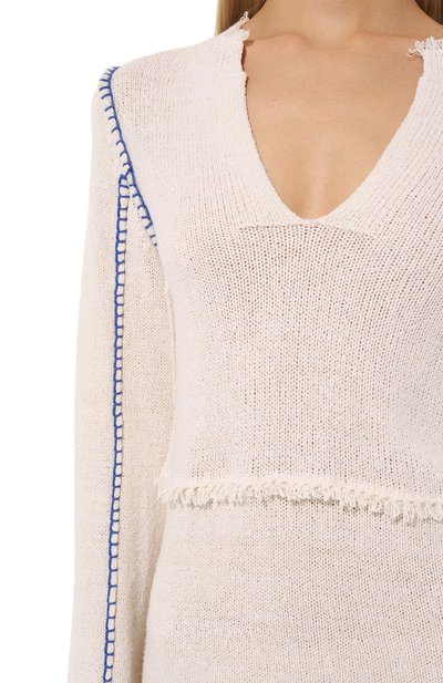 Платье из шелка и хлопка ZADIG AND VOLTAIRE кремового цвета по цене 85200 руб., арт. KWDR00166, фото 5 Платье из шелка и хлопка ZADIG AND VOLTAIRE, арт. KWDR00166, фото 5