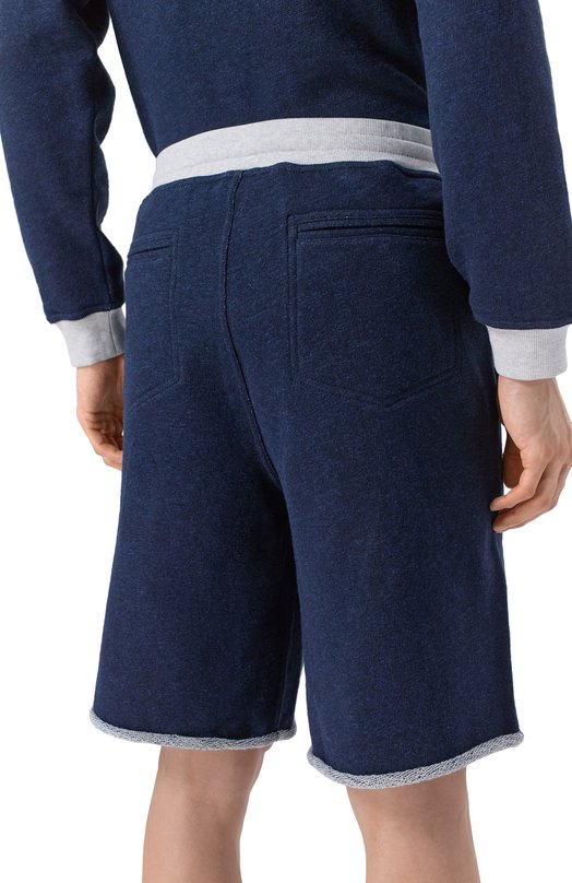 Шорты из хлопка и льна Brunello Cucinelli MR8313375G Синий  MR8313375G Фото 4