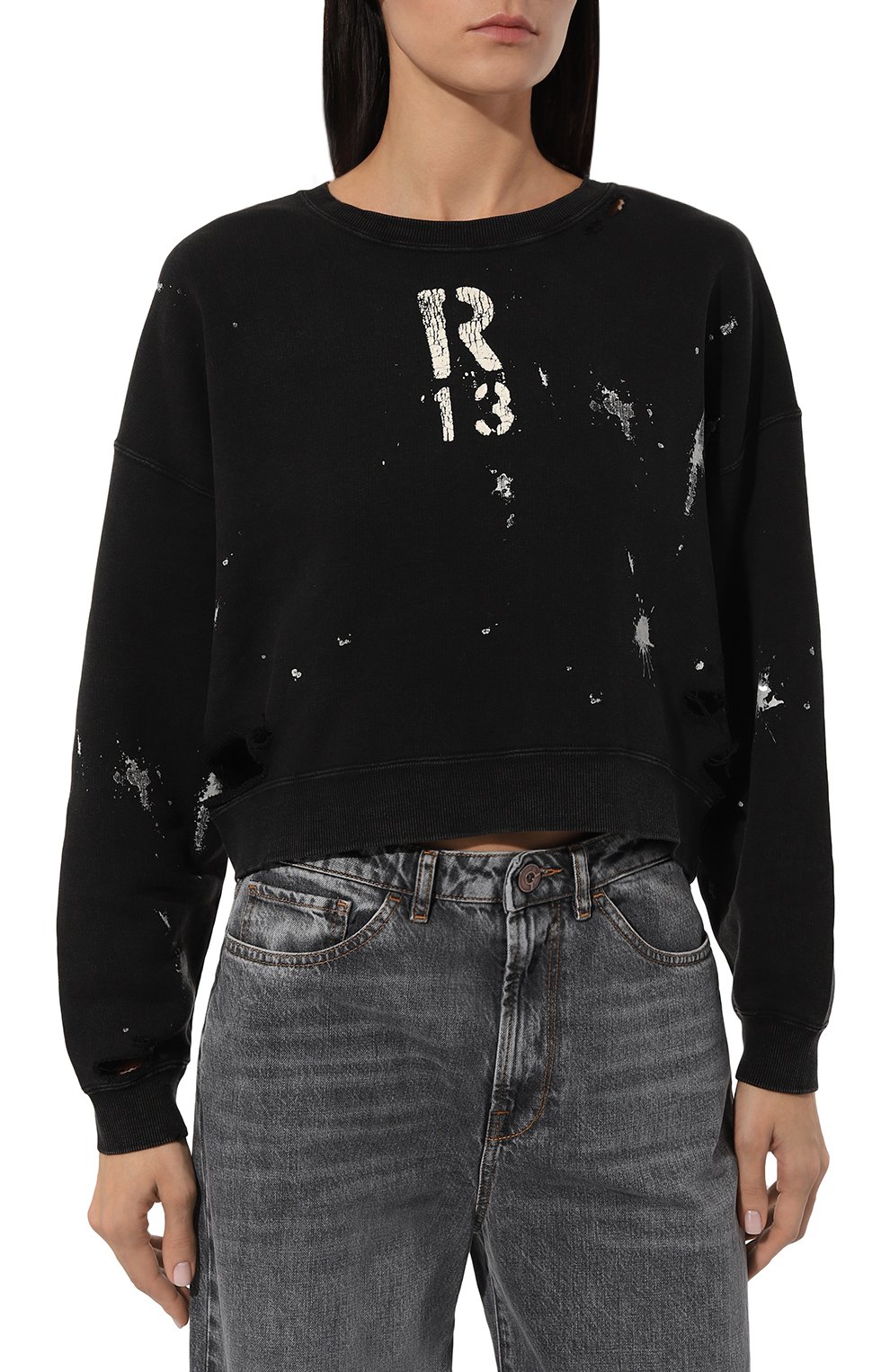 Хлопковый свитшот R13, арт. R13WK094-001AG, фото 3