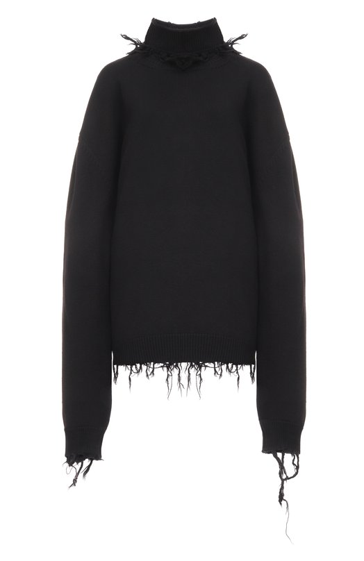 Шерстяной свитер VETEMENTS UA53KN400B/2901 KNIT Чёрный UA53KN400B/2901 KNIT