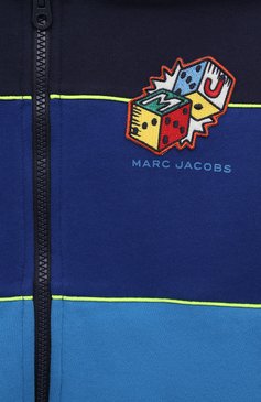 Детский хлопковая толстовка MARC JACOBS (THE) синего цвета, арт. W25618/2A-5A | Фото 3 (Рукава: Длинные; Мальчики Кросс-КТ: Толстовка-одежда; Материал сплава: Проставлено; Материал внешний: Хлопок; Драгоценные камни: Проставлено)