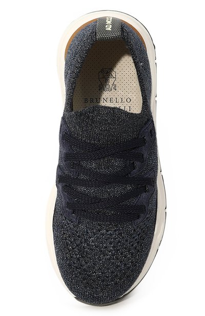 Текстильные кроссовки BRUNELLO CUCINELLI синего цвета по цене 54600 руб., арт. BKCSIZF148, фото 4 Текстильные кроссовки BRUNELLO CUCINELLI, арт. BKCSIZF148, фото 4