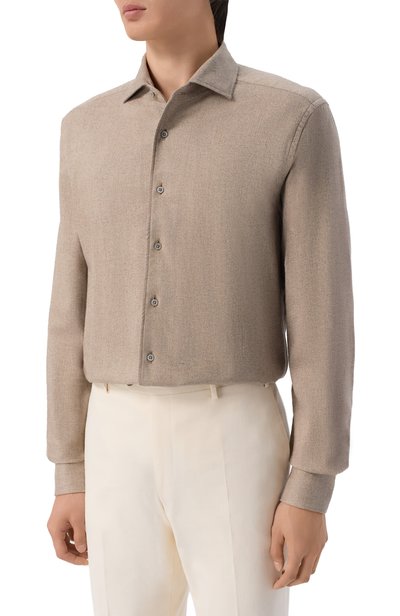 Хлопковая рубашка CORNELIANI светло-бежевого цвета по цене 44850 руб., арт. 28P156/2A11510, фото 3 Хлопковая рубашка CORNELIANI, арт. 28P156/2A11510, фото 3