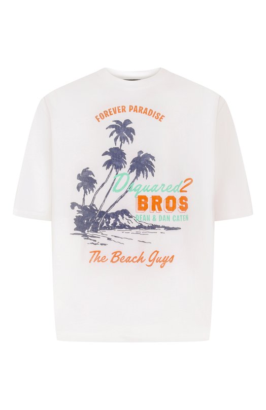 Хлопковая футболка Dsquared2 S74GD1547/D20106 Белый S74GD1547/D20106