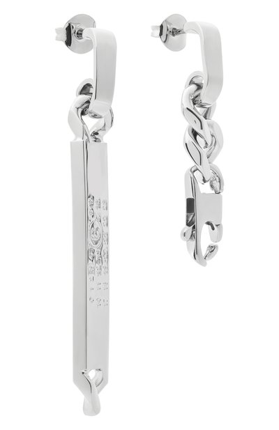 Серьги MM6 серебряного цвета по цене 43950 руб., арт. SM6VG0099 P8371, фото 3 Серьги MM6, арт. SM6VG0099 P8371, фото 3