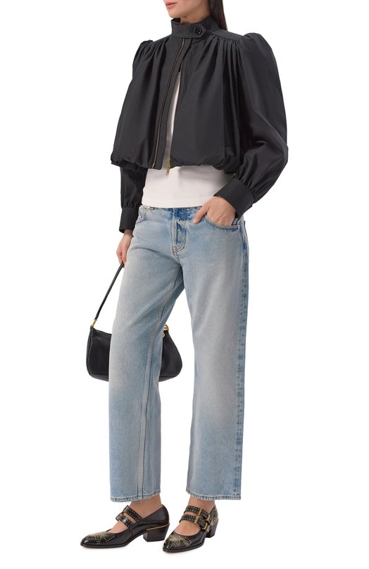 Кожаные туфли Chloé CH26S16WWF Чёрный  CH26S16WWF Фото 3