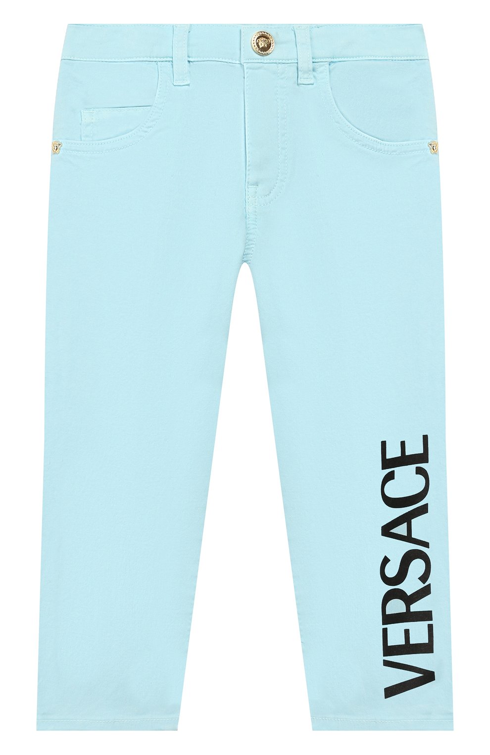 Джинсы VERSACE голубого цвета по цене 14750 руб., арт. YB000123/A233747, фото 1 Джинсы VERSACE, арт. YB000123/A233747, фото 1