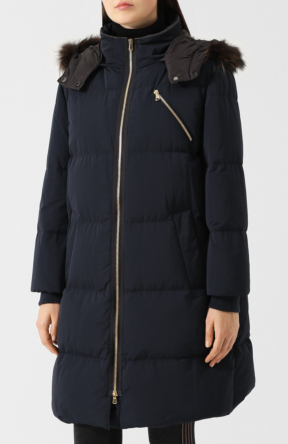 Пуховик с меховой отделкой капюшона BRUNELLO CUCINELLI, арт. MR5279304, фото 3