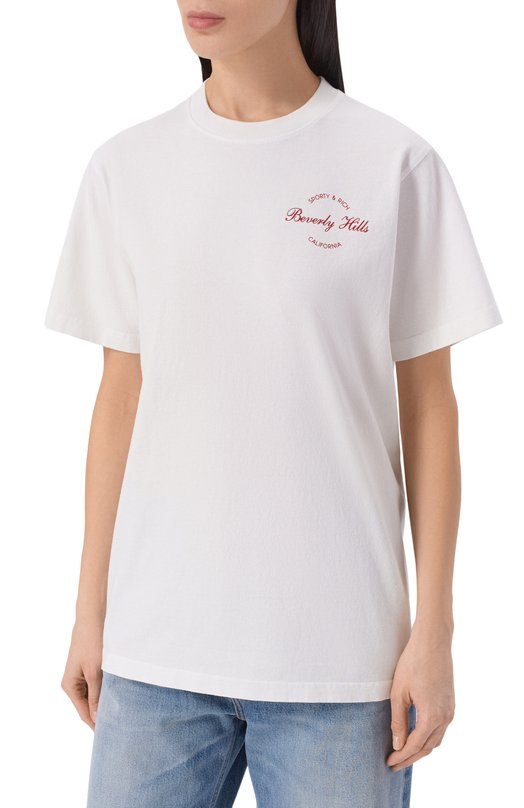 Хлопковая футболка Sporty and Rich T004364257WH01 Белый  T004364257WH01 Фото 3