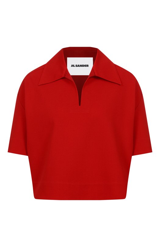 Поло из вискозы Jil Sander J02GL0108/J20340 Красный J02GL0108/J20340