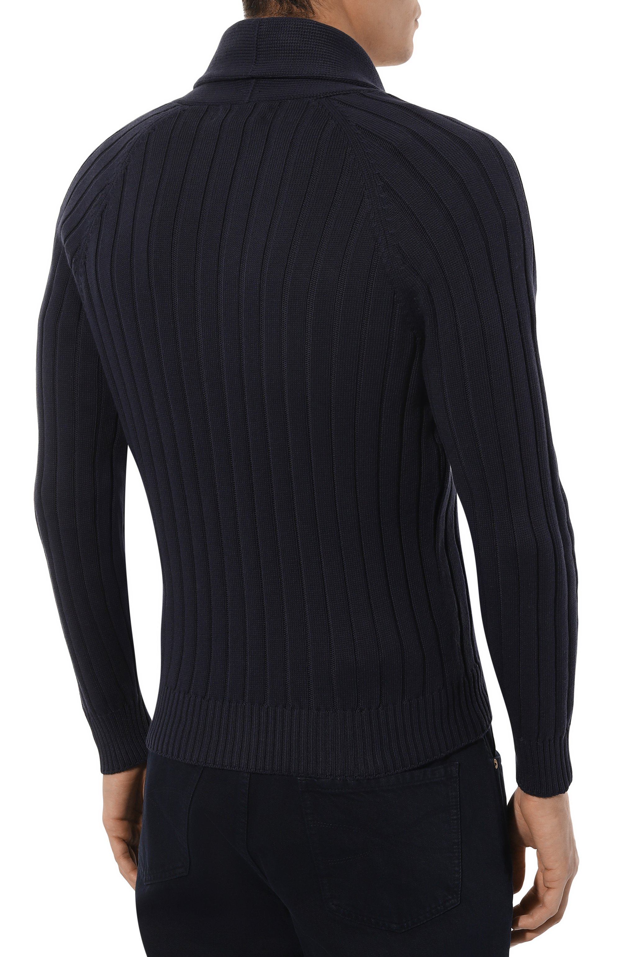 Хлопковый кардиган BRUNELLO CUCINELLI темно-синего цвета по цене 138500 руб., арт. M2870B2303, фото 4 Хлопковый кардиган BRUNELLO CUCINELLI, арт. M2870B2303, фото 4