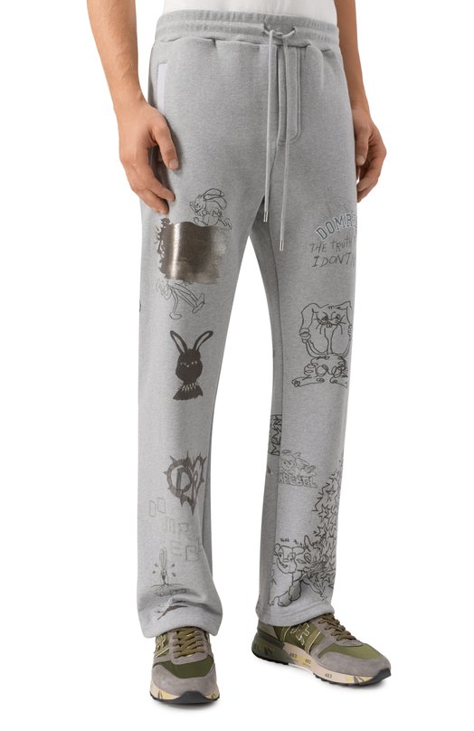 Хлопковые брюки DOMREBEL M C0LLEGE SWEATPANTS Серый  M C0LLEGE SWEATPANTS Фото 3