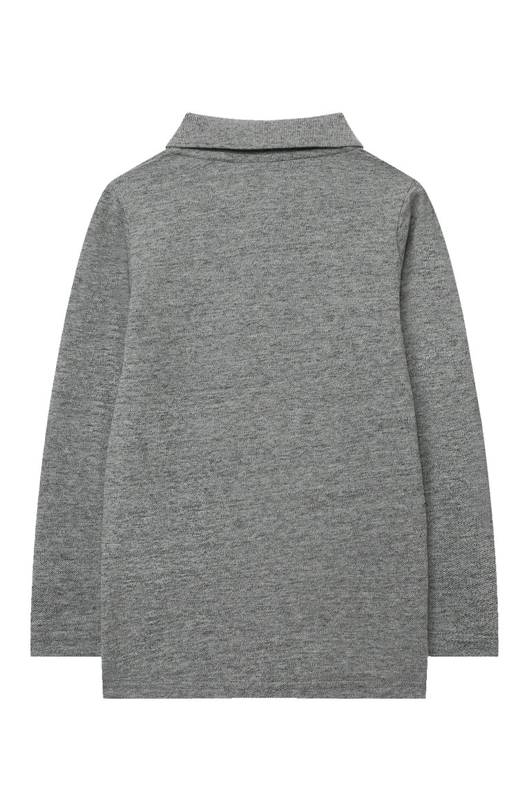 Детское хлопковое поло SCOTCH AND SODA серого цвета, арт. 167717-22-FWBM-D55 | Фото 2 (Рукава: Длинные; Материал внешний: Хлопок)