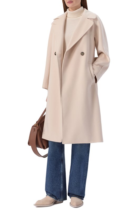 Шерстное пальто Weekend Max Mara RESINA Кремовый  RESINA Фото 2