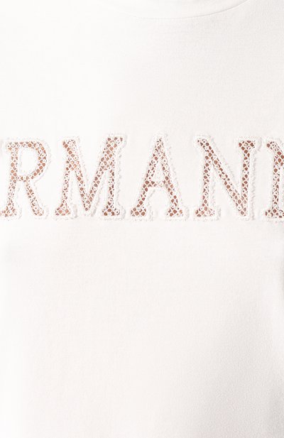 Хлопковая футболка ERMANNO ERMANNO SCERVINO белого цвета по цене 18600 руб., арт. 46T TS21 JC0, фото 5 Хлопковая футболка ERMANNO ERMANNO SCERVINO, арт. 46T TS21 JC0, фото 5