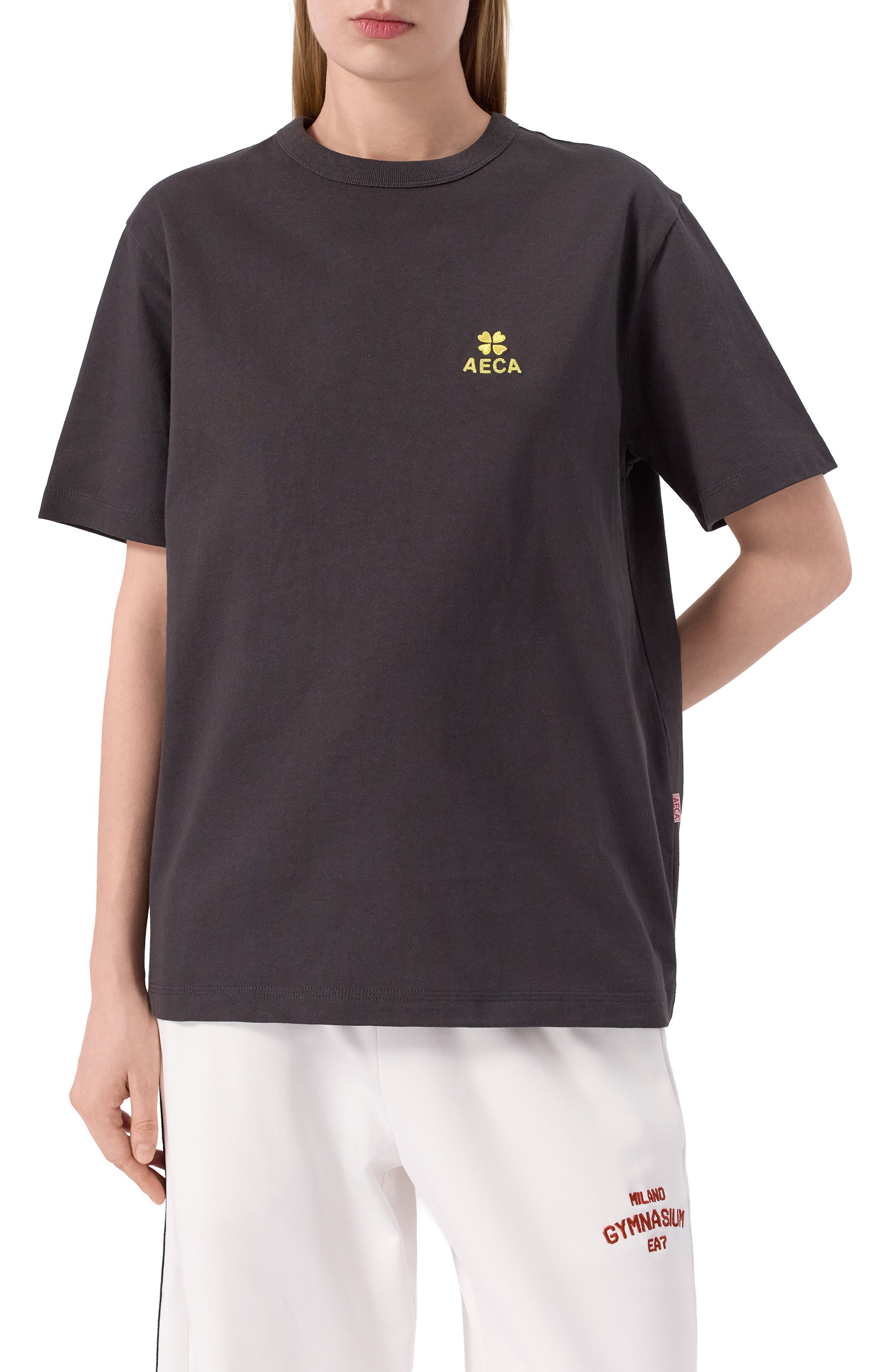 Хлопковая футболка AECA WHITE, арт. AWCMSSBDTTSST010C0.CHARCOAL (M), фото 3
