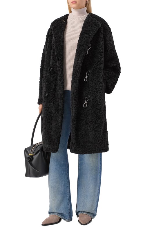 Пальто из экомеха HUGO 50546754 Чёрный  50546754 Фото 2