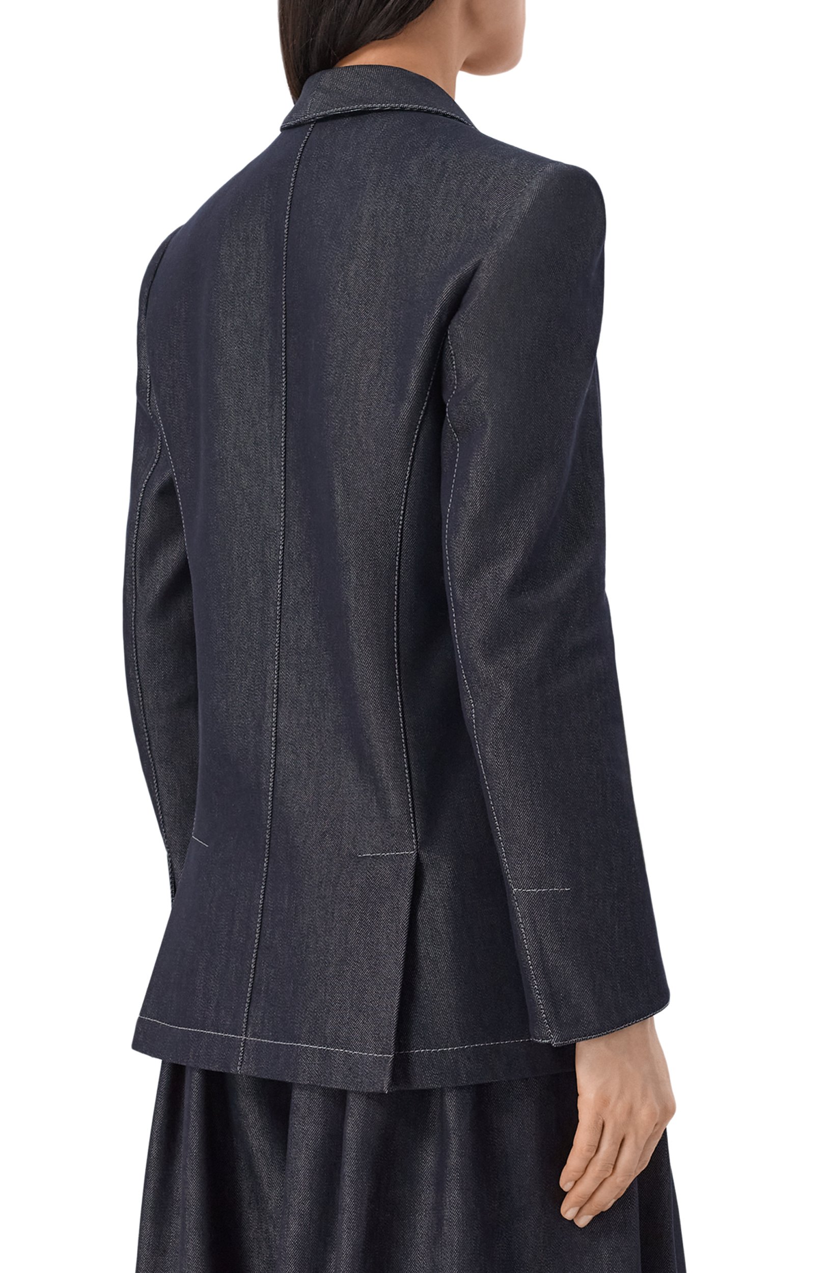 Джинсовый жакет GIORGIO ARMANI темно-синего цвета по цене 358000 руб., арт. GW003505/TE23261, фото 4 Джинсовый жакет GIORGIO ARMANI, арт. GW003505/TE23261, фото 4