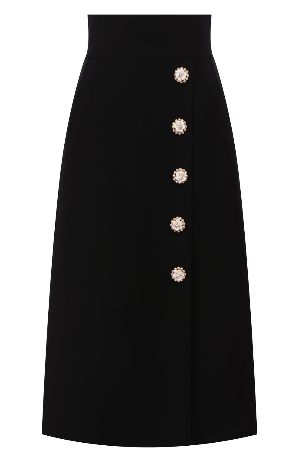 Шерстяная юбка DOLCE & GABBANA черного цвета по цене 212500 руб., арт. F4BRGZ/FU2TS, фото 1 Шерстяная юбка DOLCE & GABBANA, арт. F4BRGZ/FU2TS, фото 1