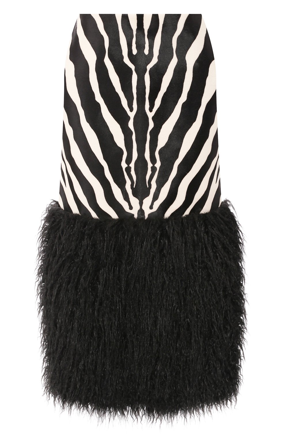 Кожаная юбка SAINT LAURENT черно-белого цвета по цене 377000 руб., арт. 584937/Y7VU2, фото 1 Кожаная юбка SAINT LAURENT, арт. 584937/Y7VU2, фото 1