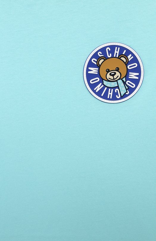 Хлопковая футболка Moschino Голубой, фото 3