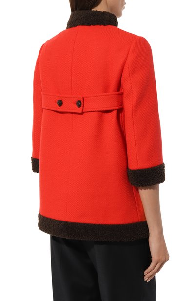 Шерстяное полупальто GUCCI, арт. 633365 ZAFMB, фото 4