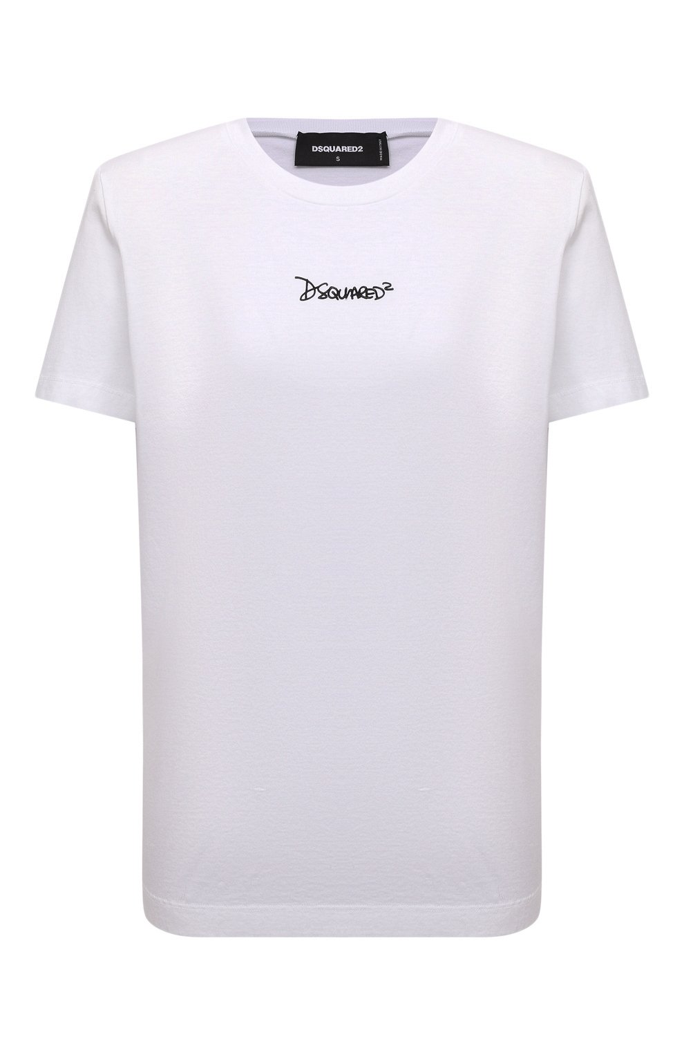 Хлопковая футболка DSQUARED2 белого цвета по цене 27800 руб., арт. S75GD0205/S23652, фото 1 Хлопковая футболка DSQUARED2, арт. S75GD0205/S23652, фото 1