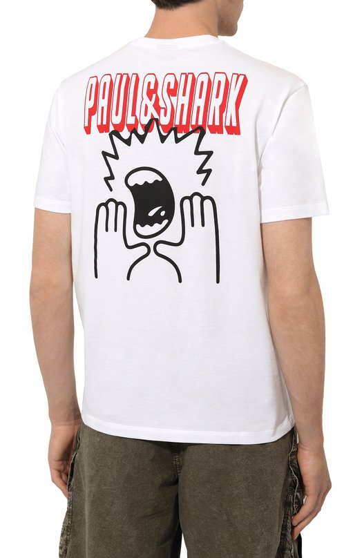 Хлопковая футболка Paul&Shark 14311618 Белый  14311618 Фото 4