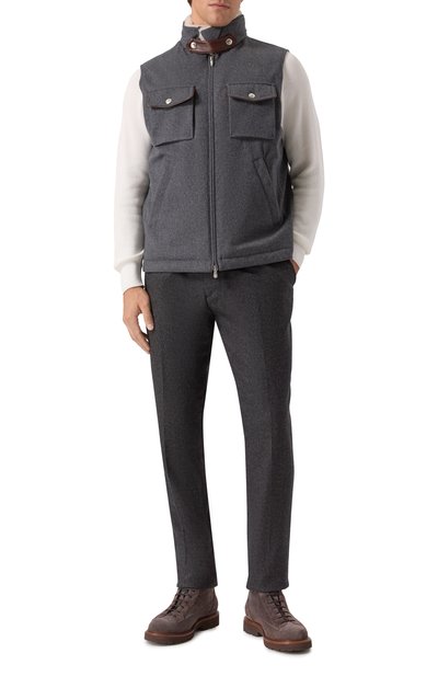 Пуховый жилет с отделкой из овчины BRUNELLO CUCINELLI, арт. MM4701646, фото 2