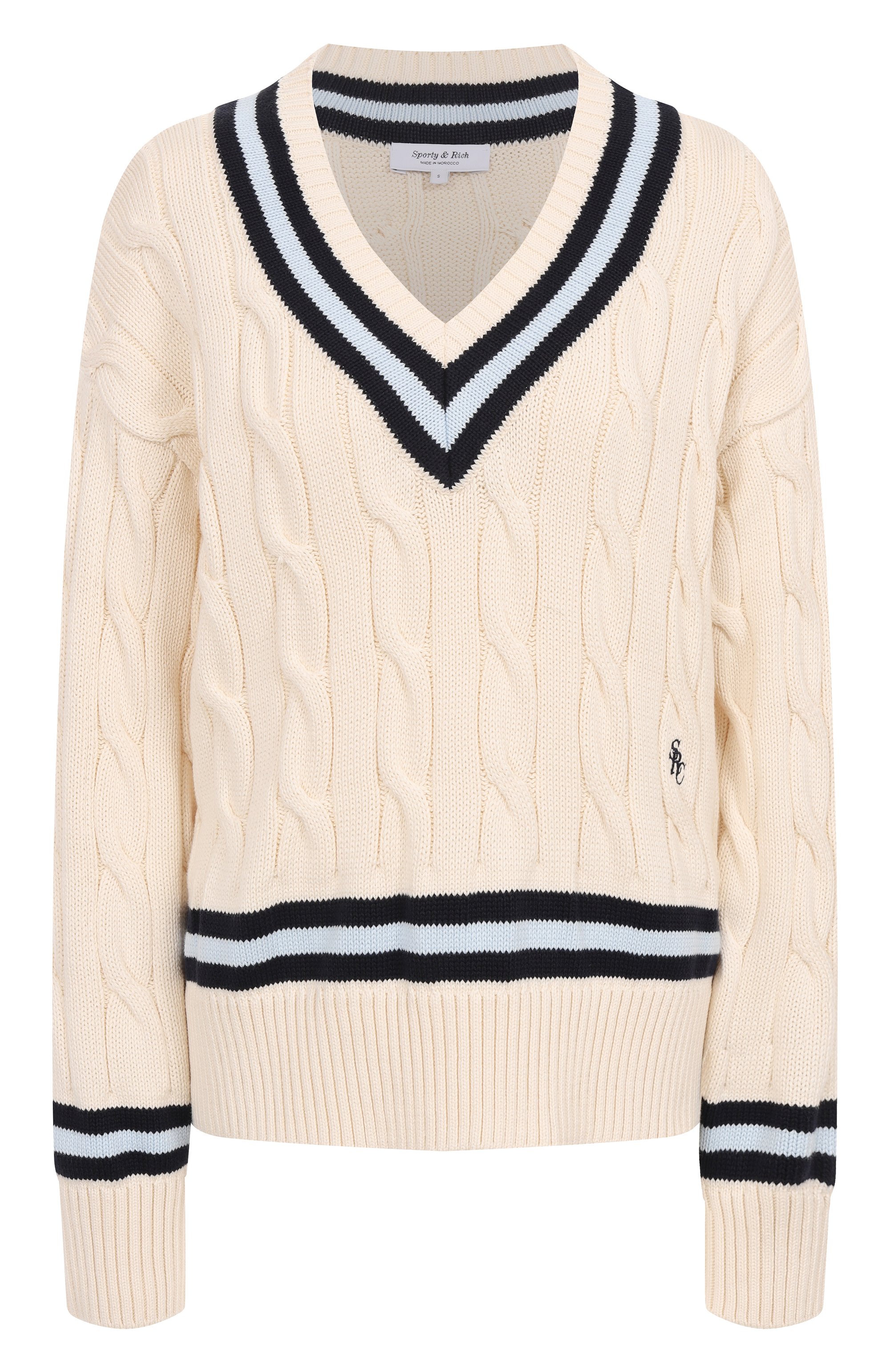 Хлопковый свитер SPORTY AND RICH, арт. WS011602302WH38, фото 1