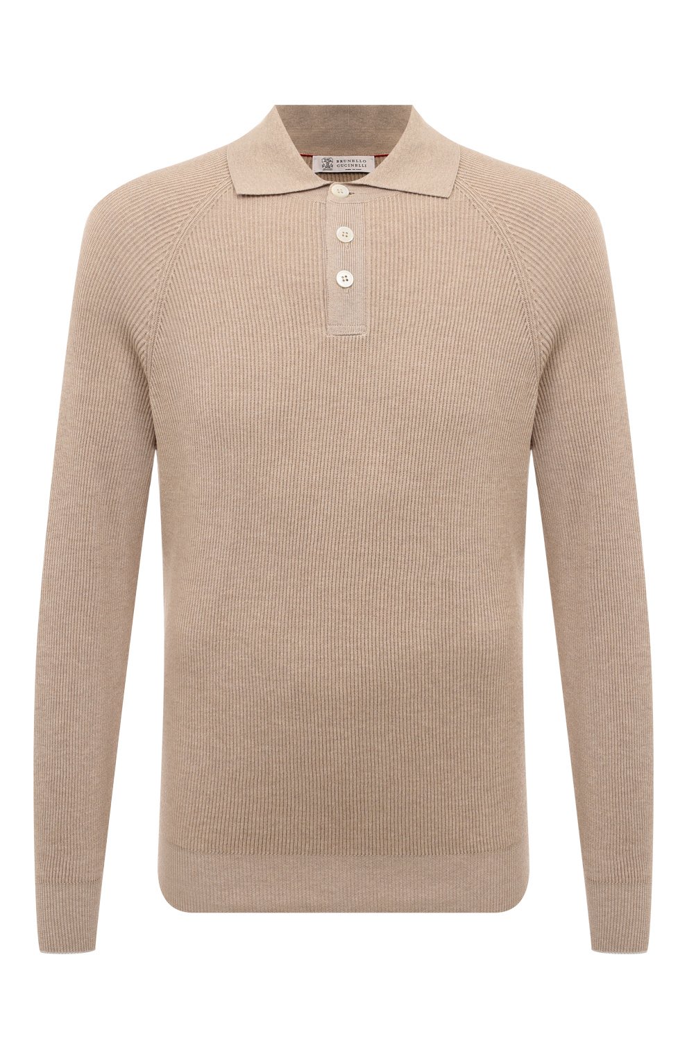 Хлопковое поло BRUNELLO CUCINELLI бежевого цвета по цене 169000 руб., арт. M29400105, фото 1 Хлопковое поло BRUNELLO CUCINELLI, арт. M29400105, фото 1