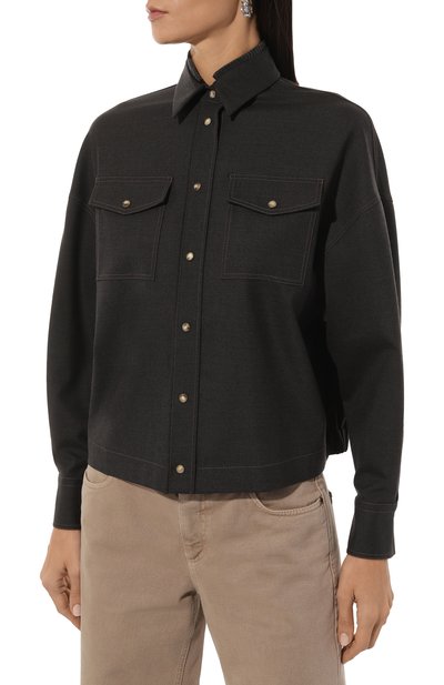 Шерстяная рубашка BRUNELLO CUCINELLI, арт. MG912HR226, фото 3