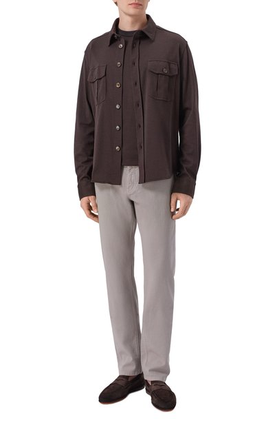 Мужская футболка из хлопка и шелка BRIONI, арт. UJUC0L/PD602