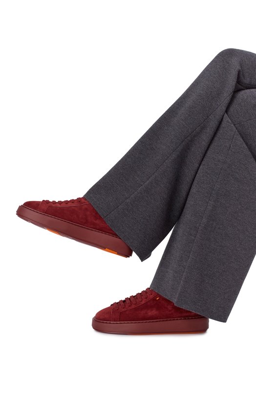 Замшевые кеды Santoni WBCG61322B0RCT0Y Бордовый  WBCG61322B0RCT0Y Фото 2