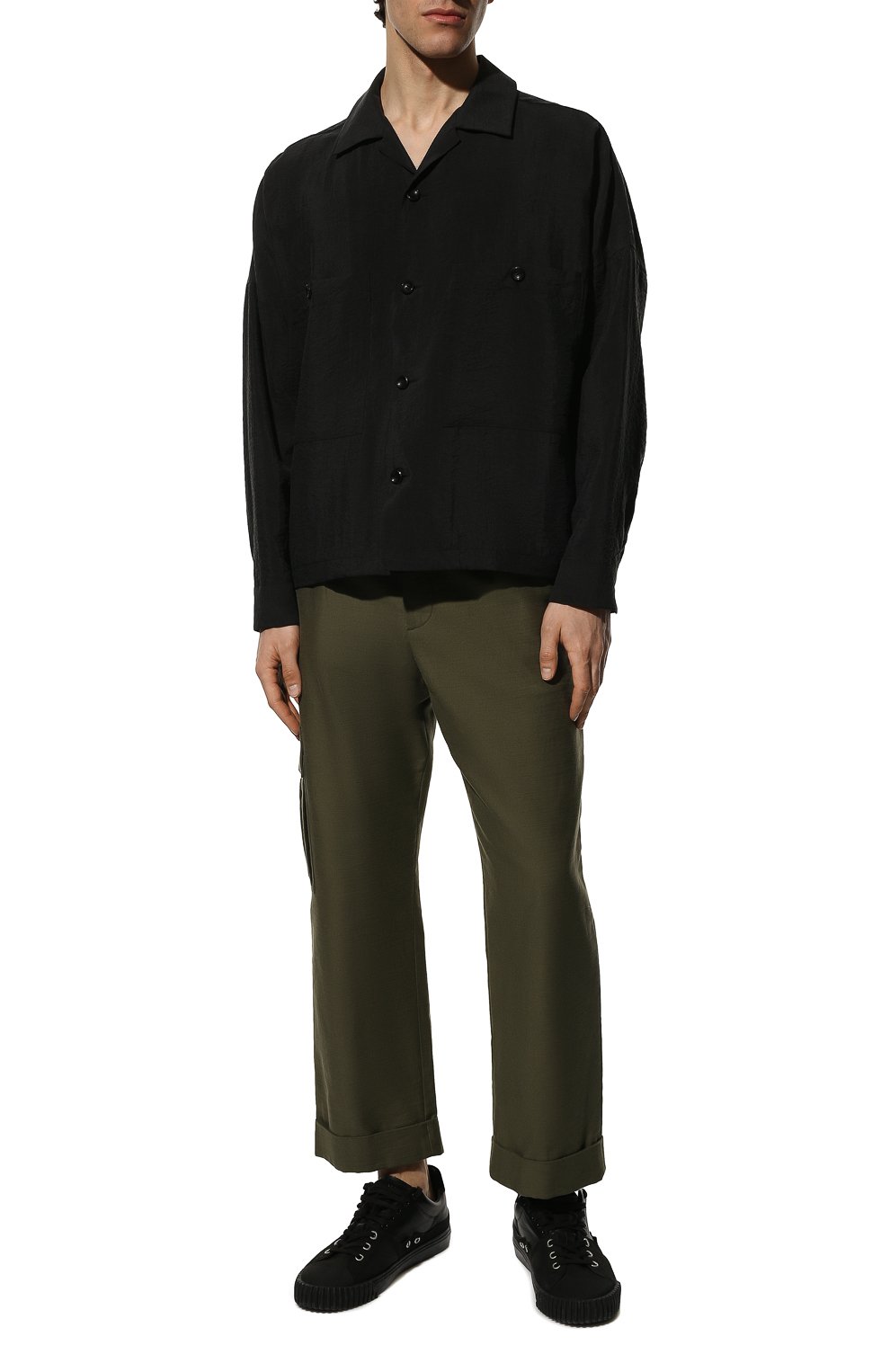 Шелковая куртка-рубашка KAZUYUKI KUMAGAI черного цвета по цене 63800 руб., арт. AS21-010, фото 2 Шелковая куртка-рубашка KAZUYUKI KUMAGAI, арт. AS21-010, фото 2