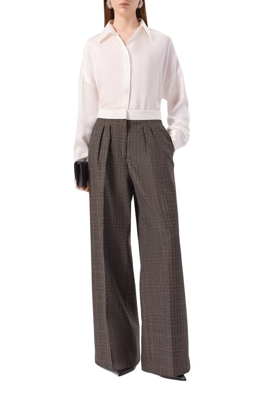 Шерстяные брюки Officine Generale W25WTLG453 Коричневый  W25WTLG453 Фото 2
