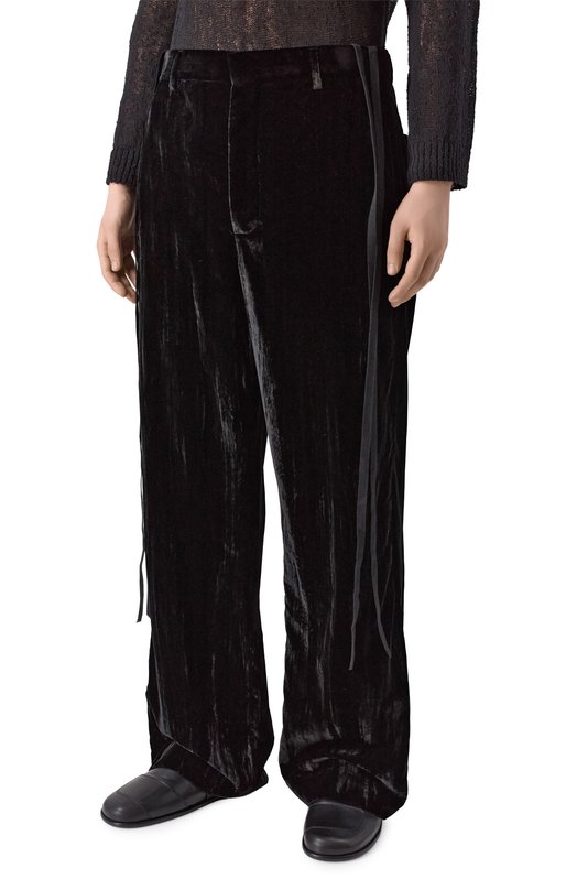 Бархатные брюки Ann Demeulemeester B0010304/FA710 Чёрный  B0010304/FA710 Фото 3