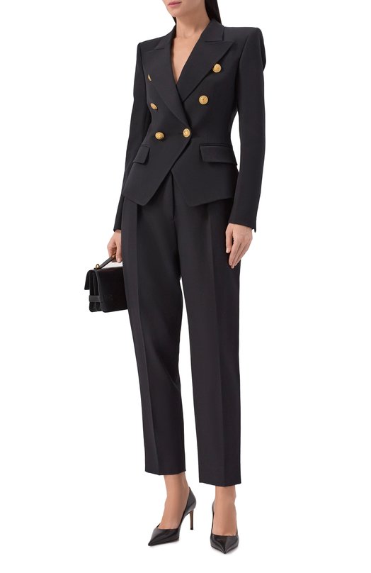 Шерстяной жакет Balmain GF1SI505/WC09 Чёрный  GF1SI505/WC09 Фото 2
