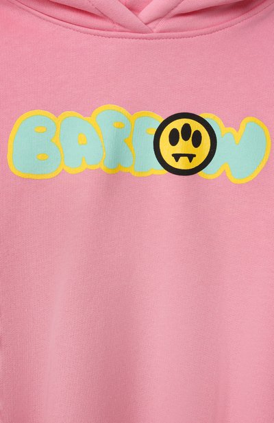 Хлопковое худи BARROW розового цвета по цене 10700 руб., арт. S6BKJGHS126, фото 3 Хлопковое худи BARROW, арт. S6BKJGHS126, фото 3